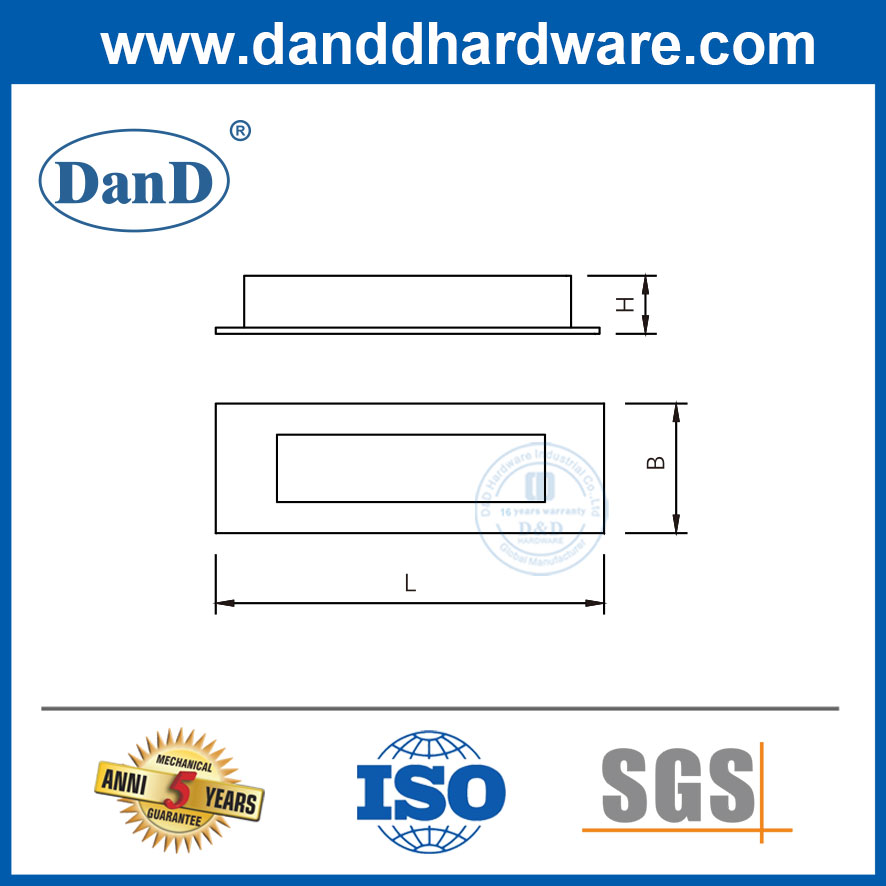 Hardware de gabinete Flush puxa mobília de aço inoxidável hardware Pull Handle-DDFH083