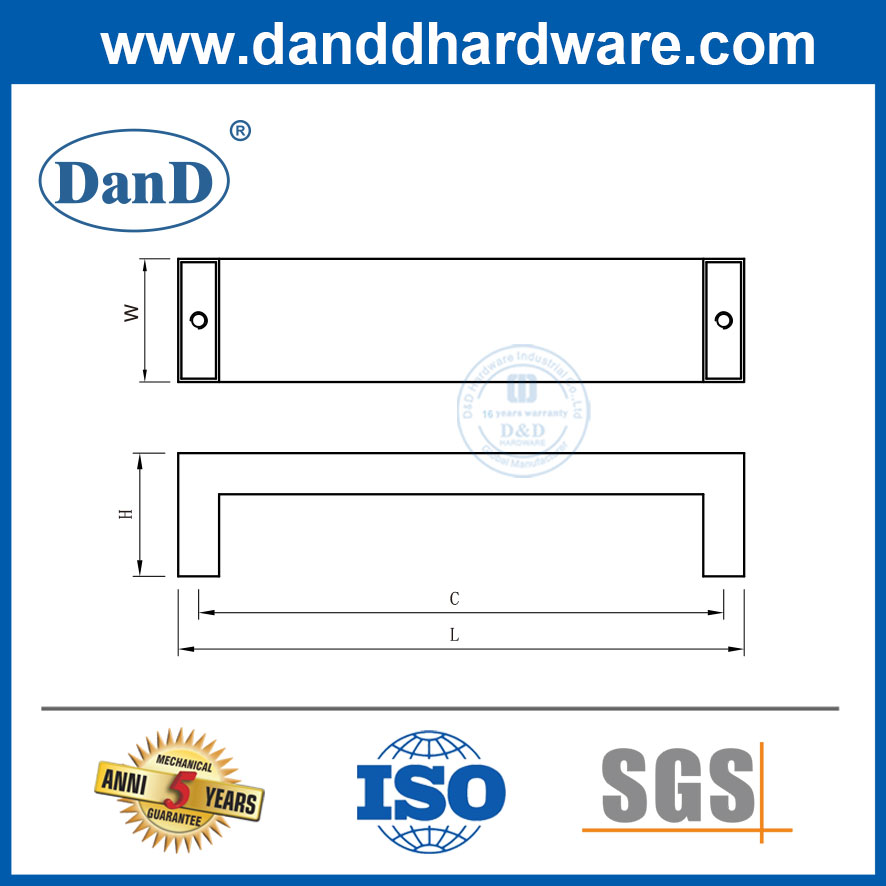 Armários de cozinha em aço inoxidável puxam a gaveta moderna puxadores-ddfh039