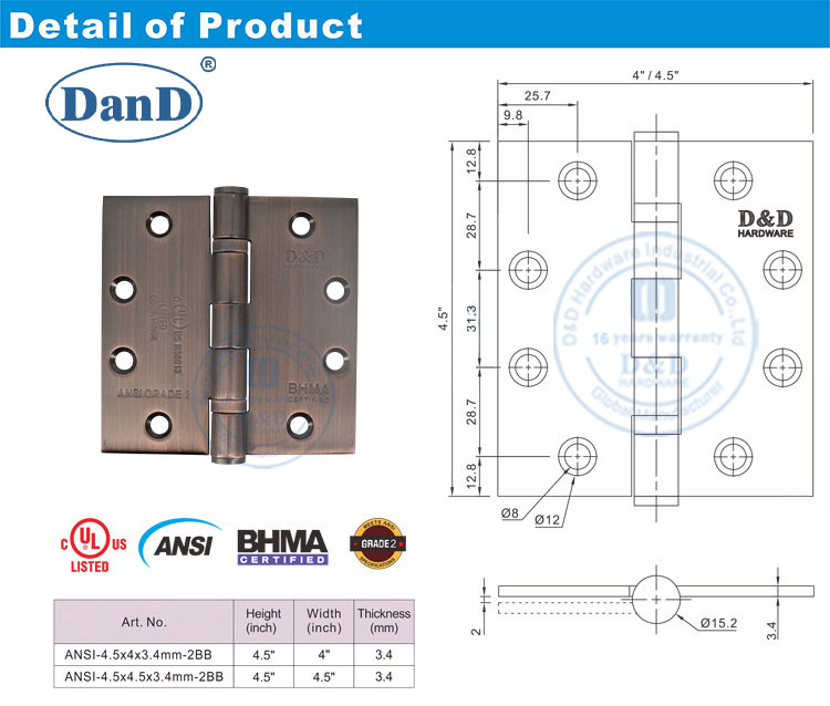 Dobradi&ccedil;a de porta de cobre antiga