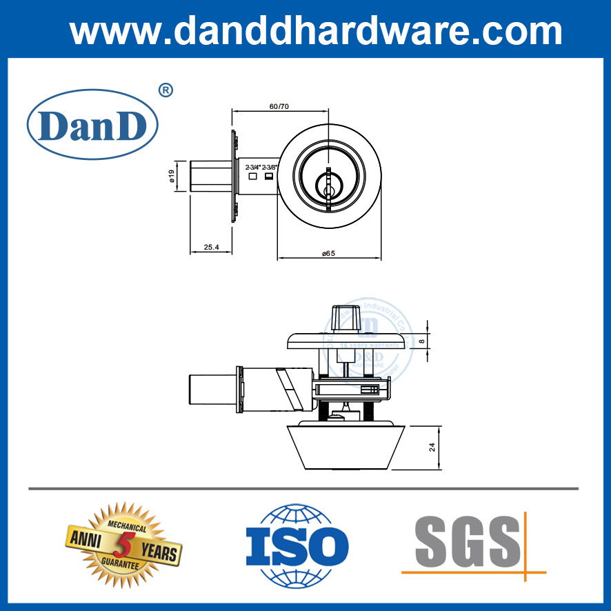 ANSI Single Cylinder Devery Indivação residencial PERQUENAS DE PORDA DE