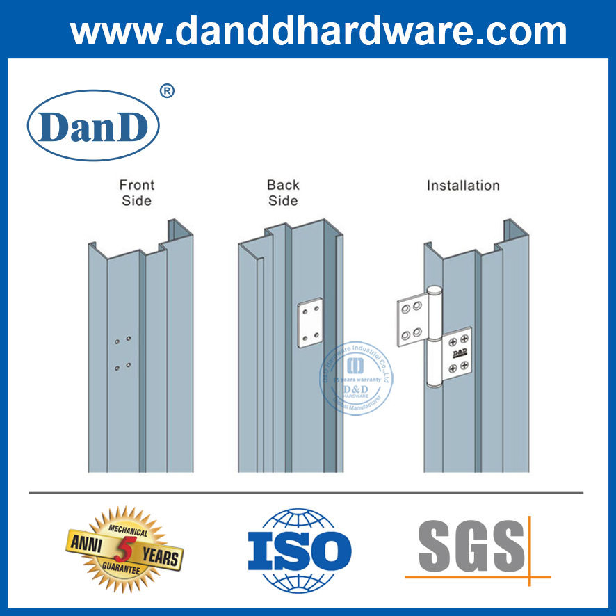 Placa de reforço de aço de porta de metal para dobradiça de bandeira-ddhr002