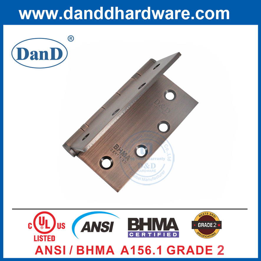 BHMA Grade 2 Copper Commercial Porta da frente SS Hinge-DDSS001-Ansi-2-4.5x4.5x3.4