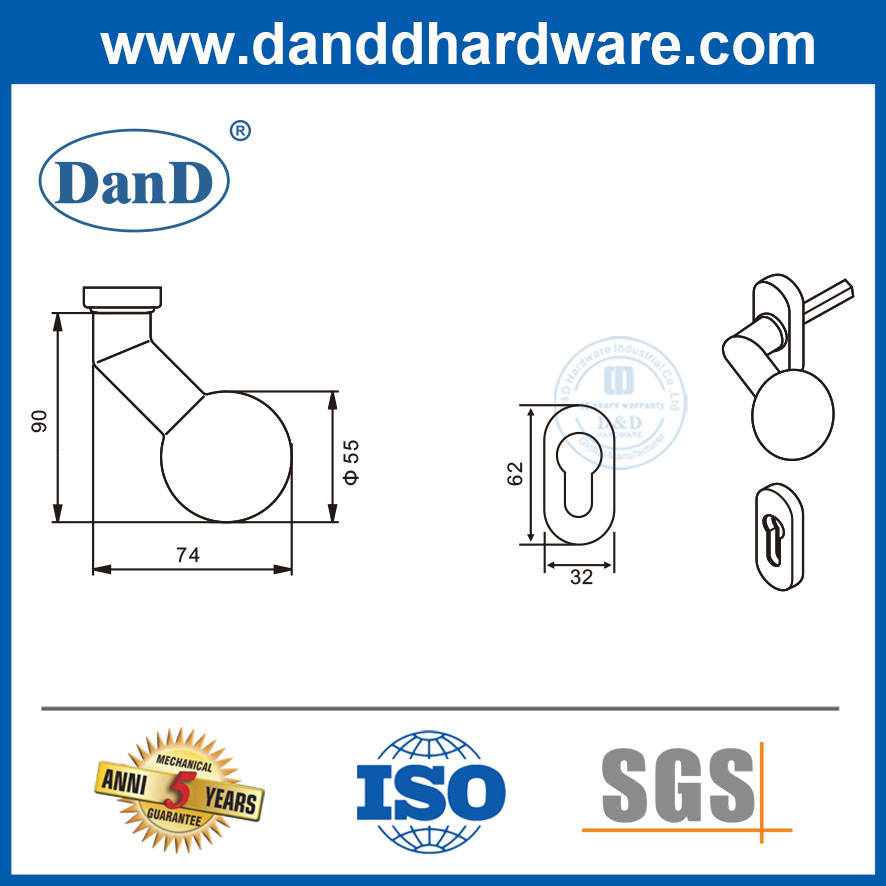 Frame estreito aço inoxidável porta de trava da porta