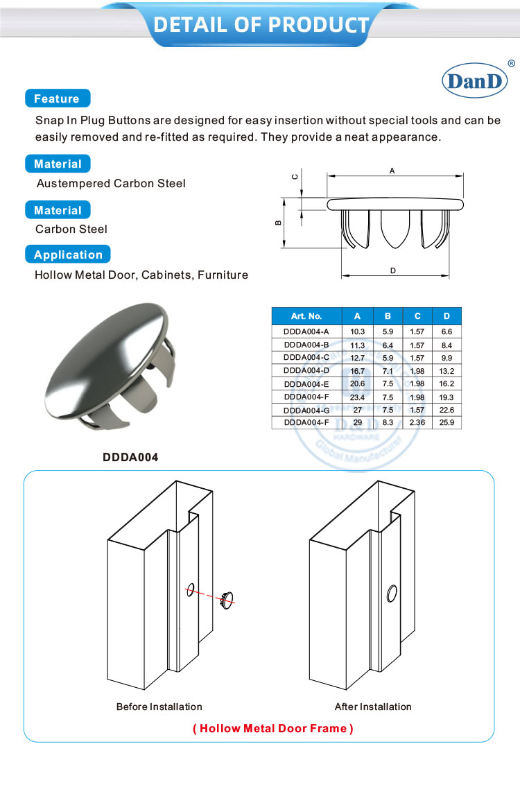 Plugues de orif&iacute;cio de a&ccedil;o