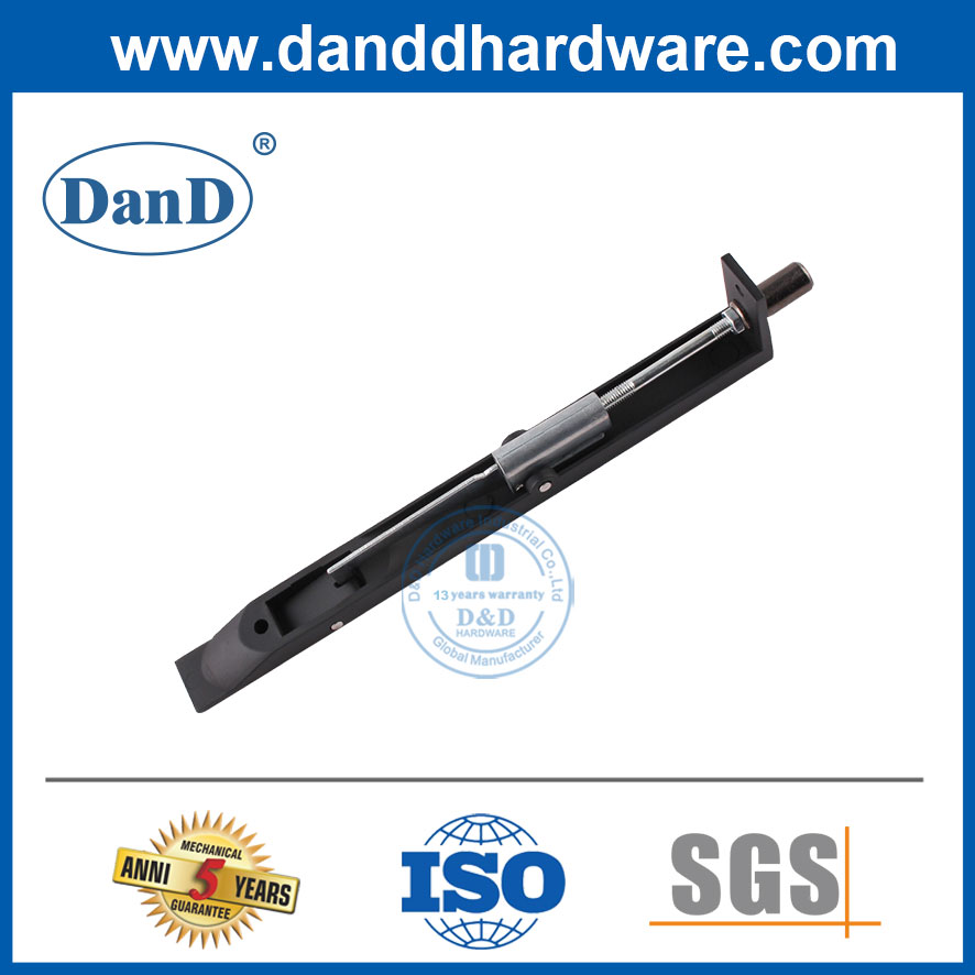 Parafuso de nivelamento de serviço pesado preto de aço inoxidável para porta de madeira-dddb001