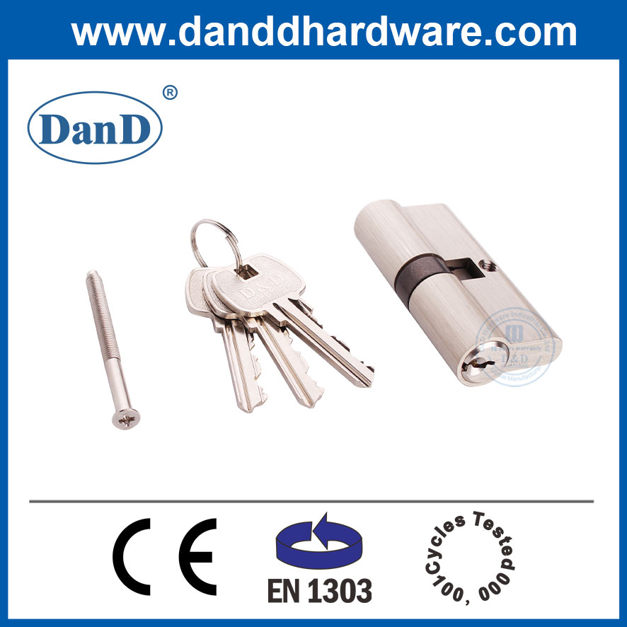 Sistema de chave mestre de níquel de cetim EN1303 Cilindro de bloqueio de latão com key-ddlc003-70mm-sn
