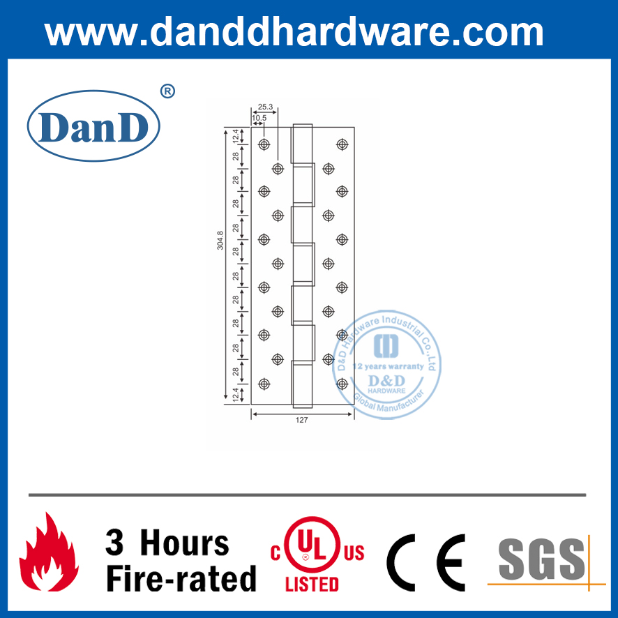Dobradiça de porta pesada de aço inoxidável 201 para a porta externa - DDSS053