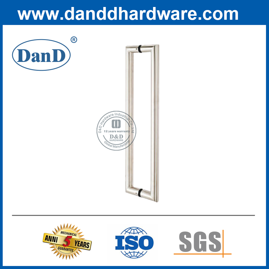 SS304 Segurança traseira para trás T Porta de vidro Pull Handle-DDPH001