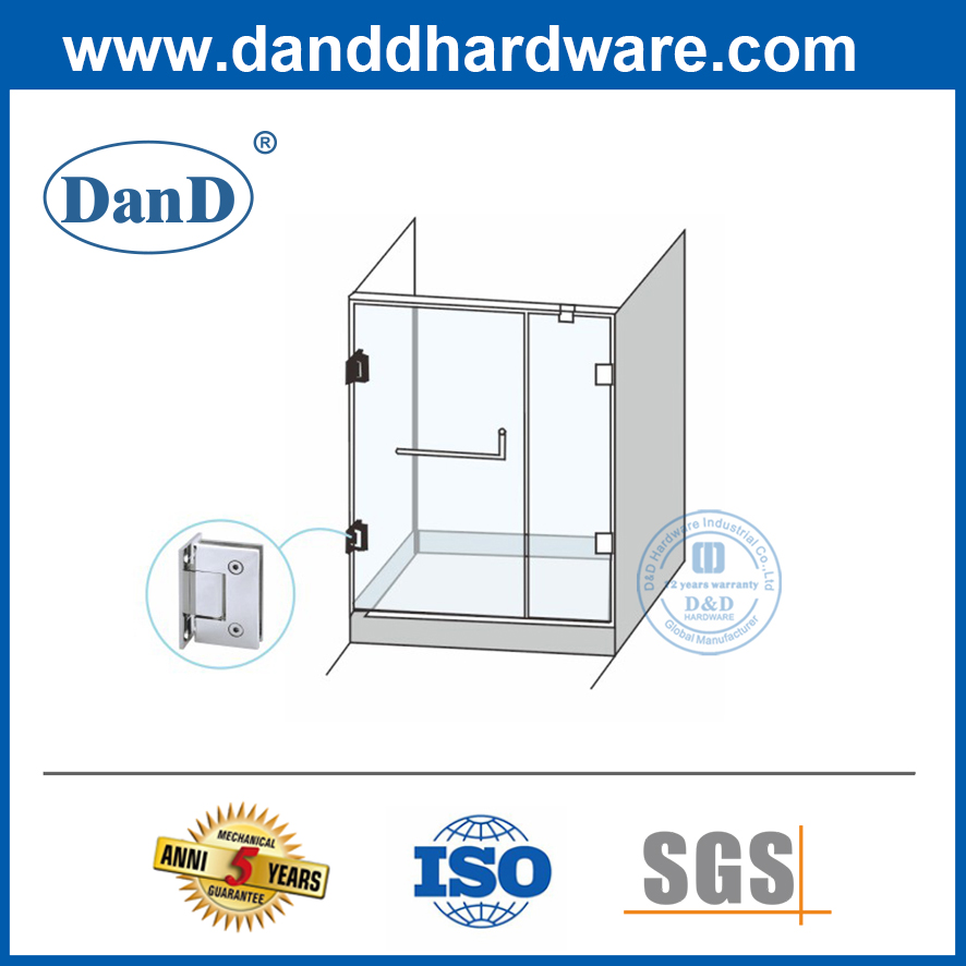 Aço inoxidável 316 porta de chuveiro sem moldura Hinge-ddgh001