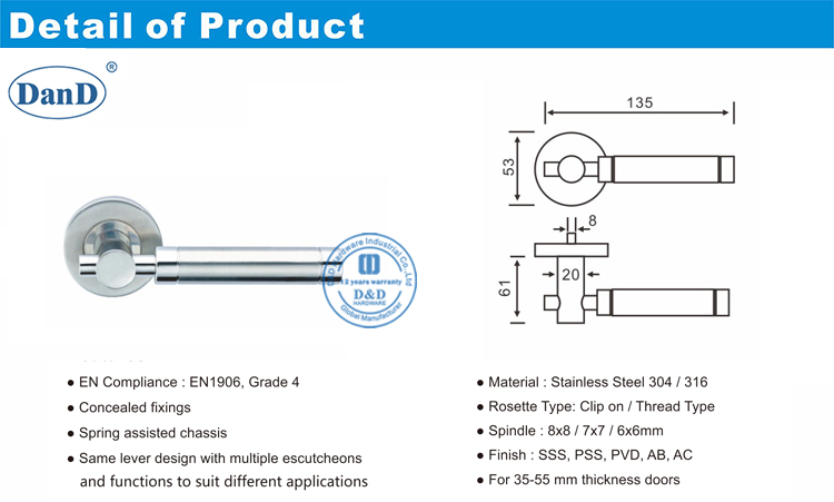 Handle-DDSH034 da porta destresa
