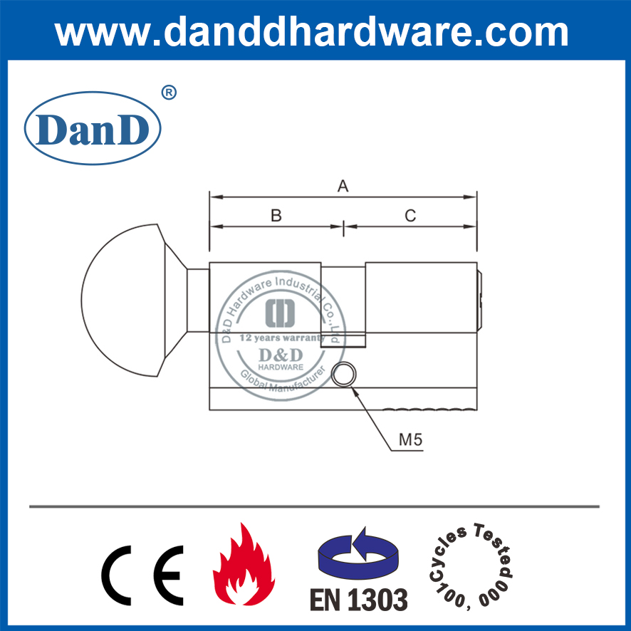 Cilindro de trava de alta segurança do euro de segurança com Thumbturn-DDLC005