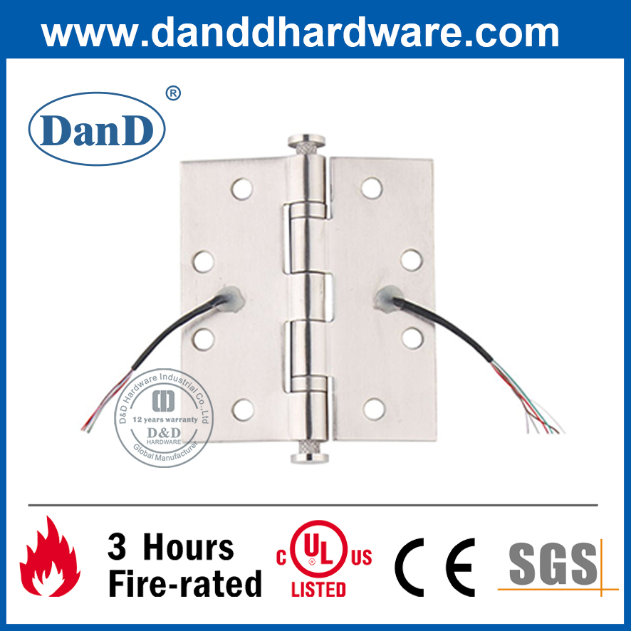 Dobradiça de transferência elétrica de cinco knuckle SS201 para porta externa - DDTD001