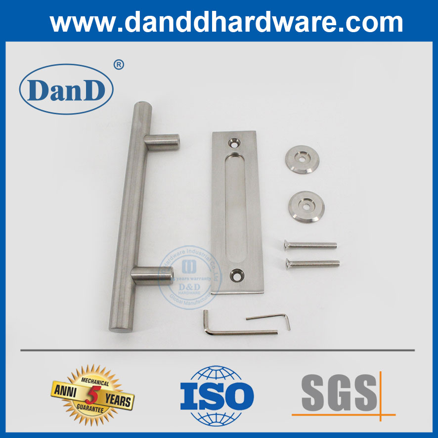 Hardware de porta de celeiro deslizante de aço inoxidável acetinado Hardware duplo lateral-ddbd102