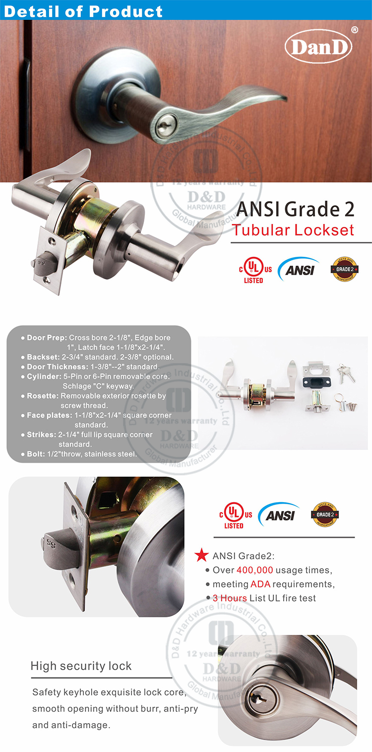 ANSL Tubular Lockset-DDLK010-D e D Hardware