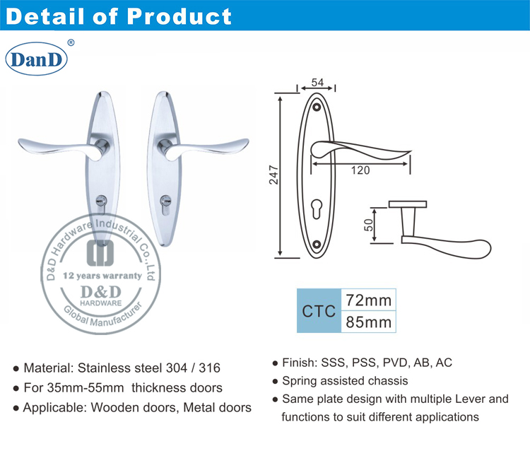 Alavanca alavancada no hardware da porta-d e D