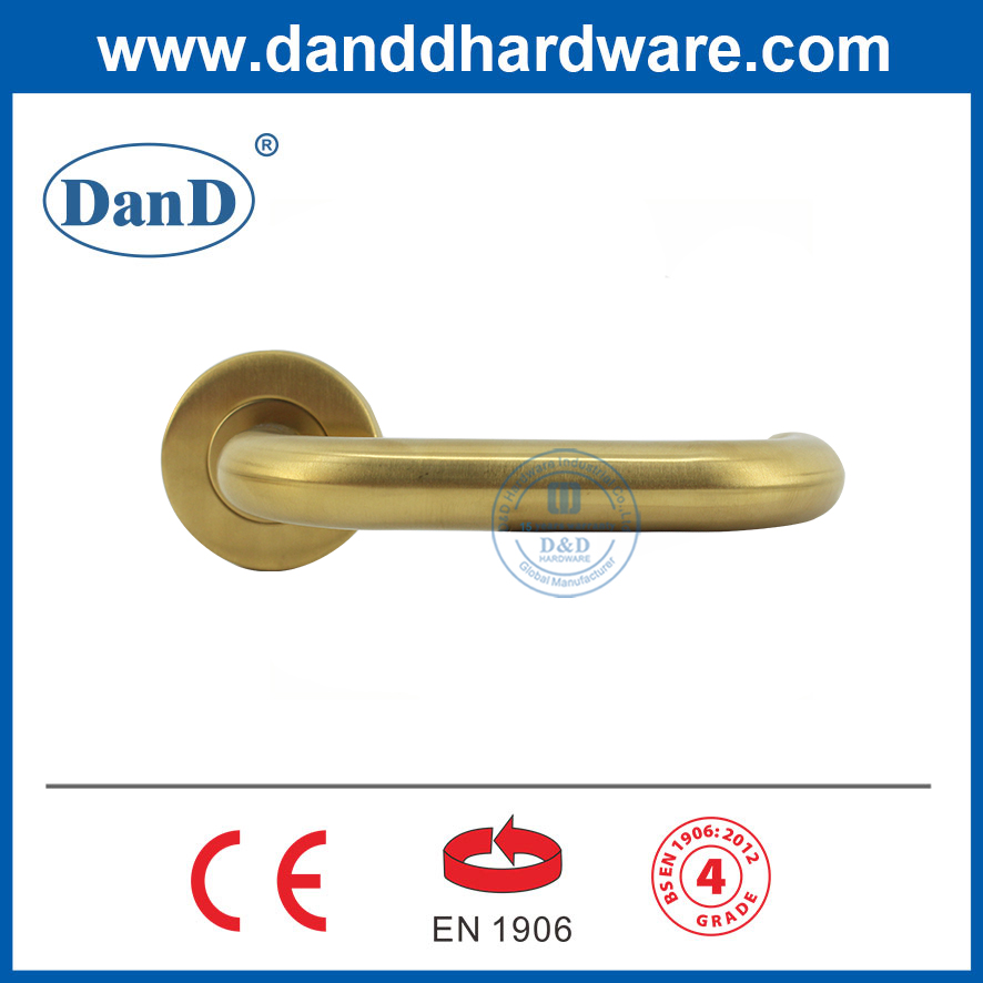 Manças de portas interiores EN1906 Aço inoxidável Cetim Mandilhas de porta de latão-DDTH001