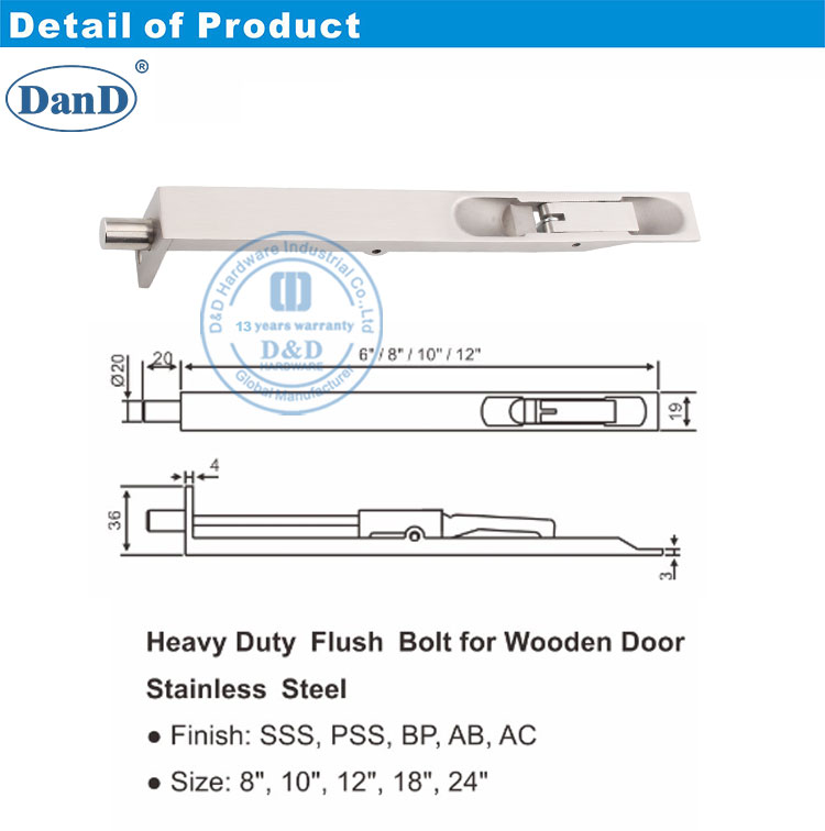 Parafuso de porta pesada parafuso-ddb001