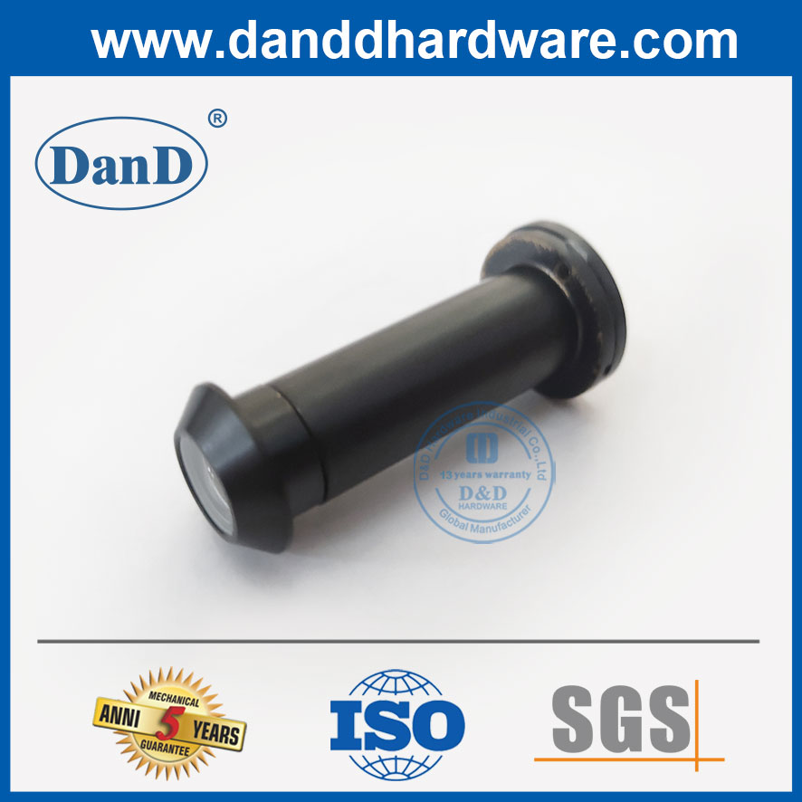 Porta externa preta mate com viewer de grande angular de grande angular-DDDV001