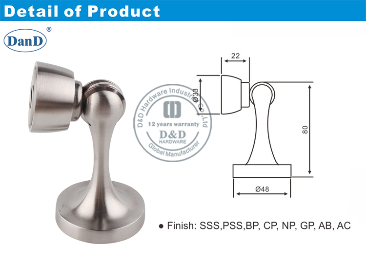Rolha de porta magn&eacute;tica de a&ccedil;o inoxid&aacute;vel