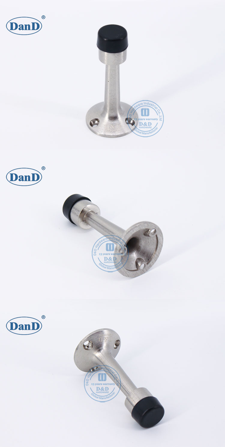 Parada de porta cromada de cetim