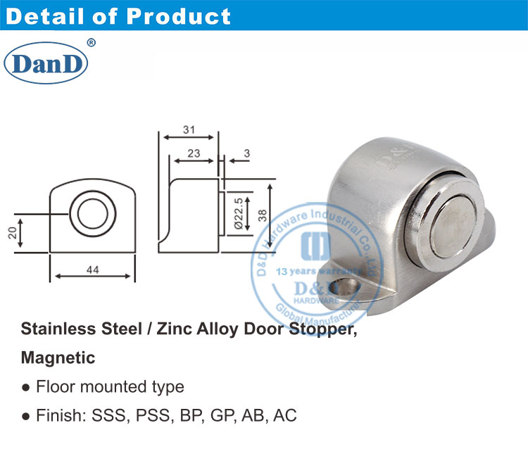 Parada da porta de n&iacute;quel de cetim