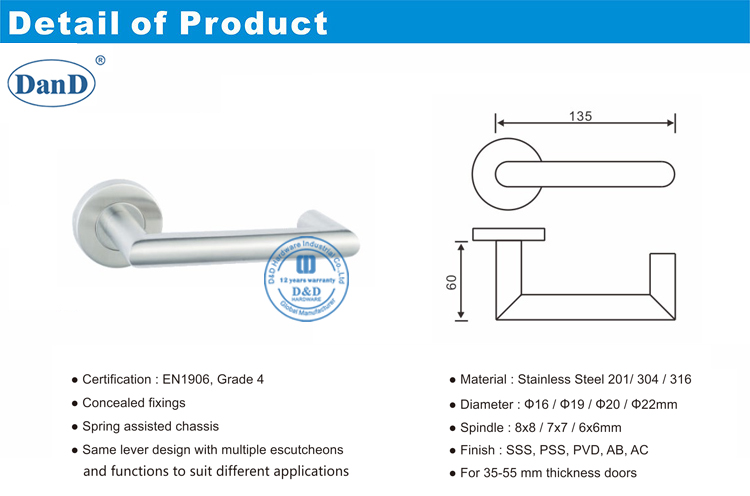 Handles-D e D de porta de ferro