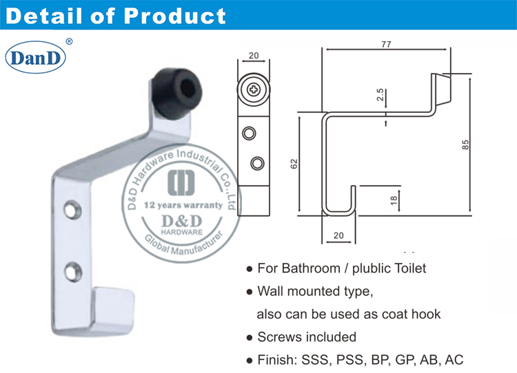 Hardware de stop-d de porta de tempestade e D