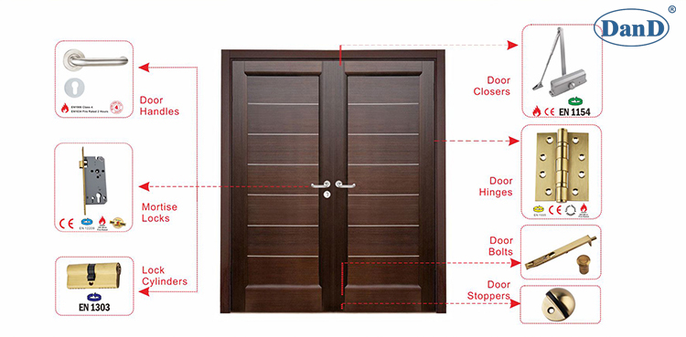 Hardware de porta de lat&atilde;o de mancha d e d hardware