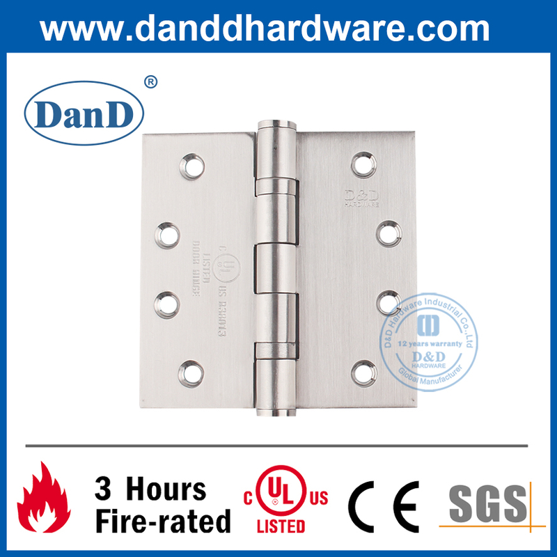 Aço inoxidável de 4 polegadas 304 dobradiça composta de incêndio com Certificação UL-DDSS001-FR-4x4x3