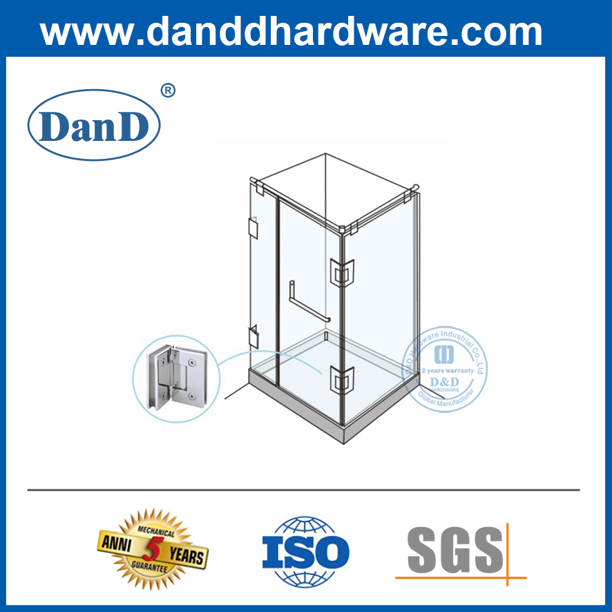 Aço inoxidável 304 Banheiro Porta de vidro Pivot Hinge-DDGH002