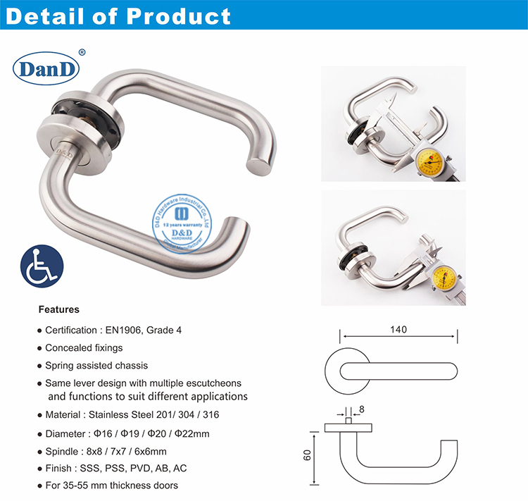 Hardware de porta de madeira D e D