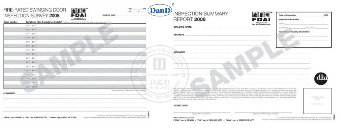 Padr&atilde;o Internacional de Fire Door-D e D Hardware
