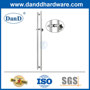 Hardware de vidro aço inoxidável maçaneta de porta de vidro com fornecedor de fechadura-ddph040