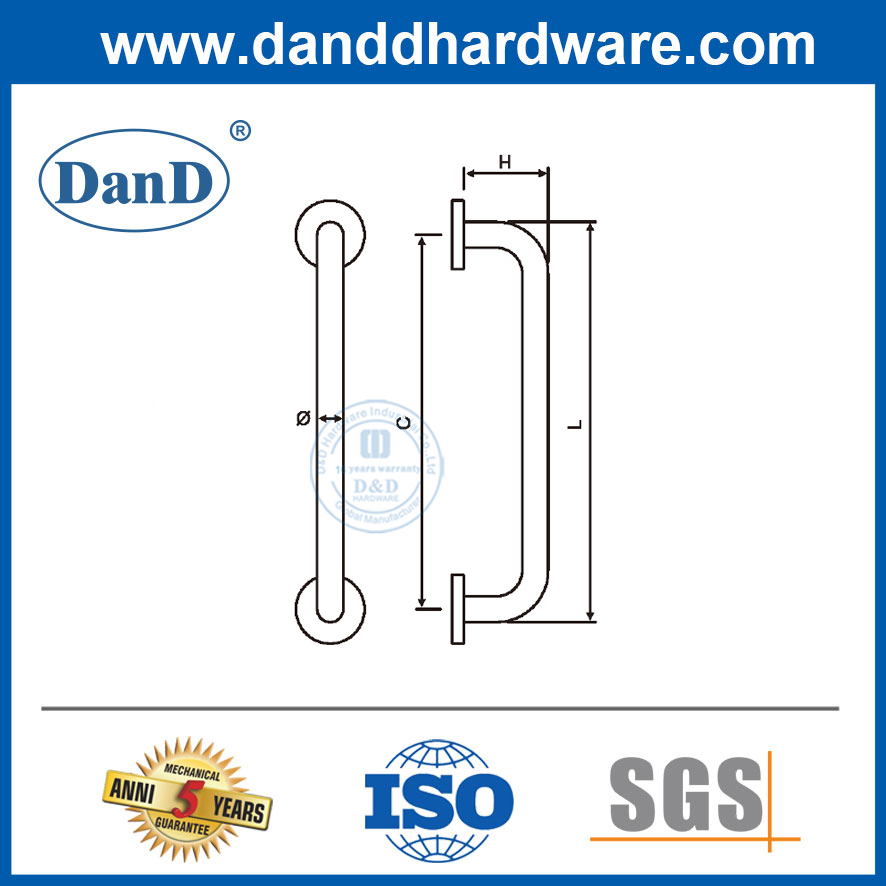 Manças de portas de vidro modernas portas de aço inoxidável lidado com puxão deslizante DDPH019