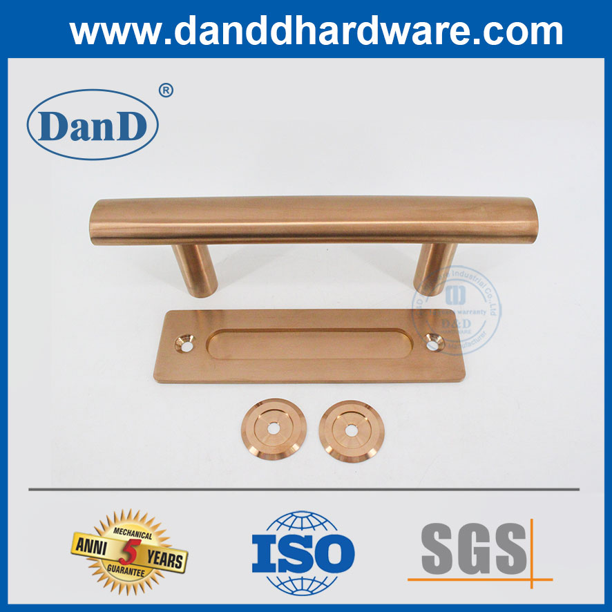 Acabamento de ouro rosa acetinado Handles de porta de aço inoxidável de aço inoxidável