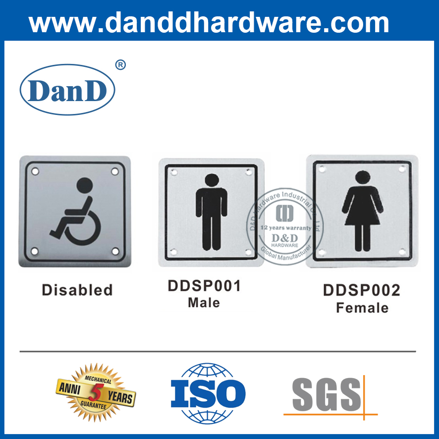 Aço inoxidável Unisex Public Washroom Plate-DDSP003