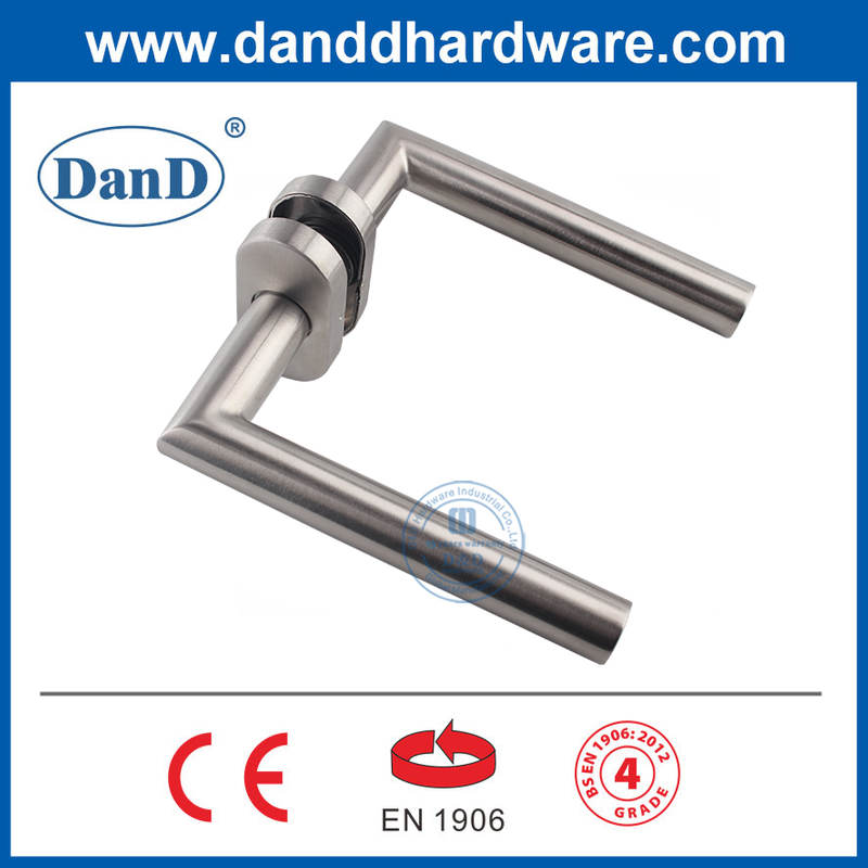 EN1906 Grade 4 Manusea de porta de rosa oval Pontilhas de portas de aço inoxidável Lever-ddth003