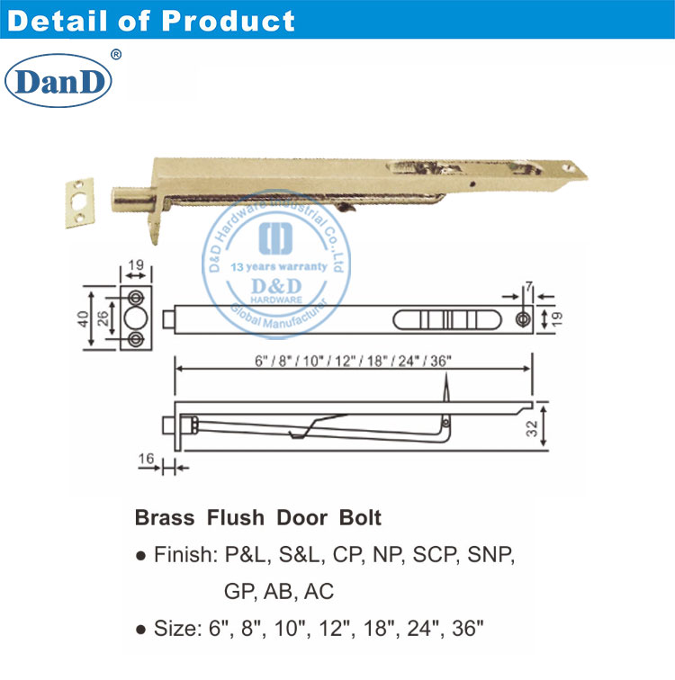 Brass Door Bolt-DDDB003