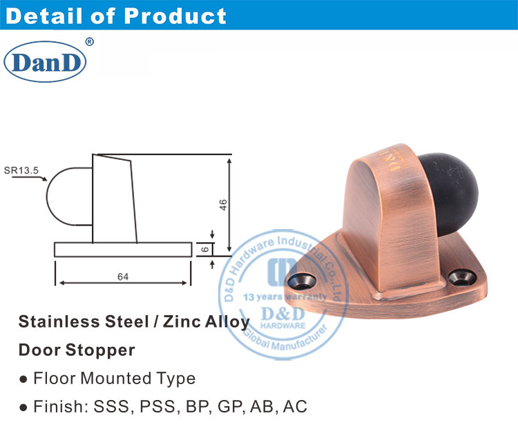 Rolha de porta de cobre antiga