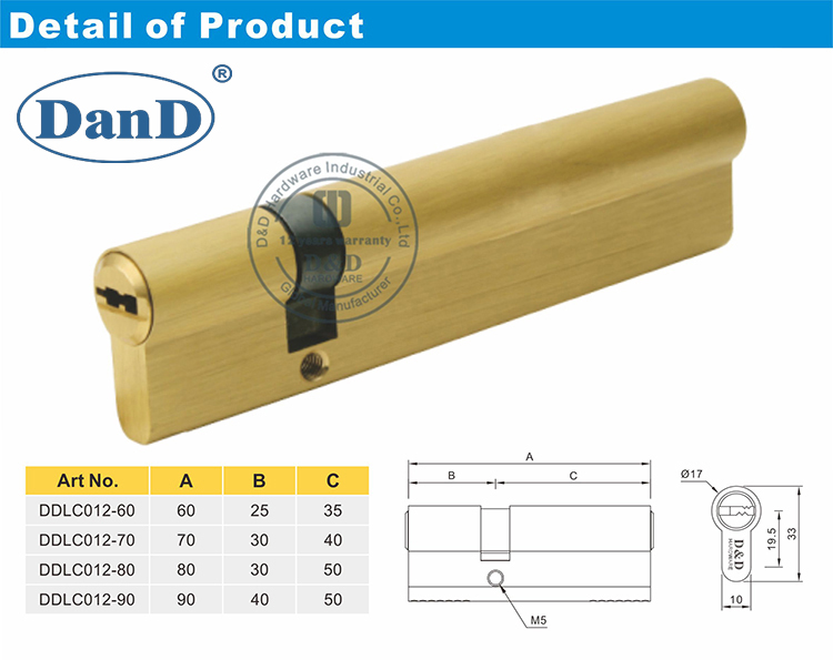 Hardware de lock-D do cilindro duplo offset
