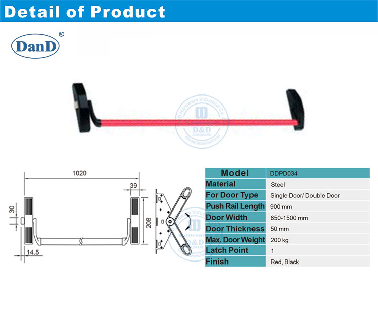Dispositivo de sa&iacute;da de p&acirc;nico &uacute;nico