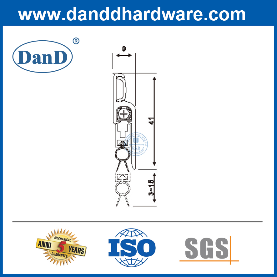 Vedação da porta Alumínio automático da porta de gota automática vedação de porta ajustável vedação-ddbs003