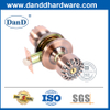 Botão de porta de segurança de liga de zinco de cobre antiguidade Lockset-DDLK049