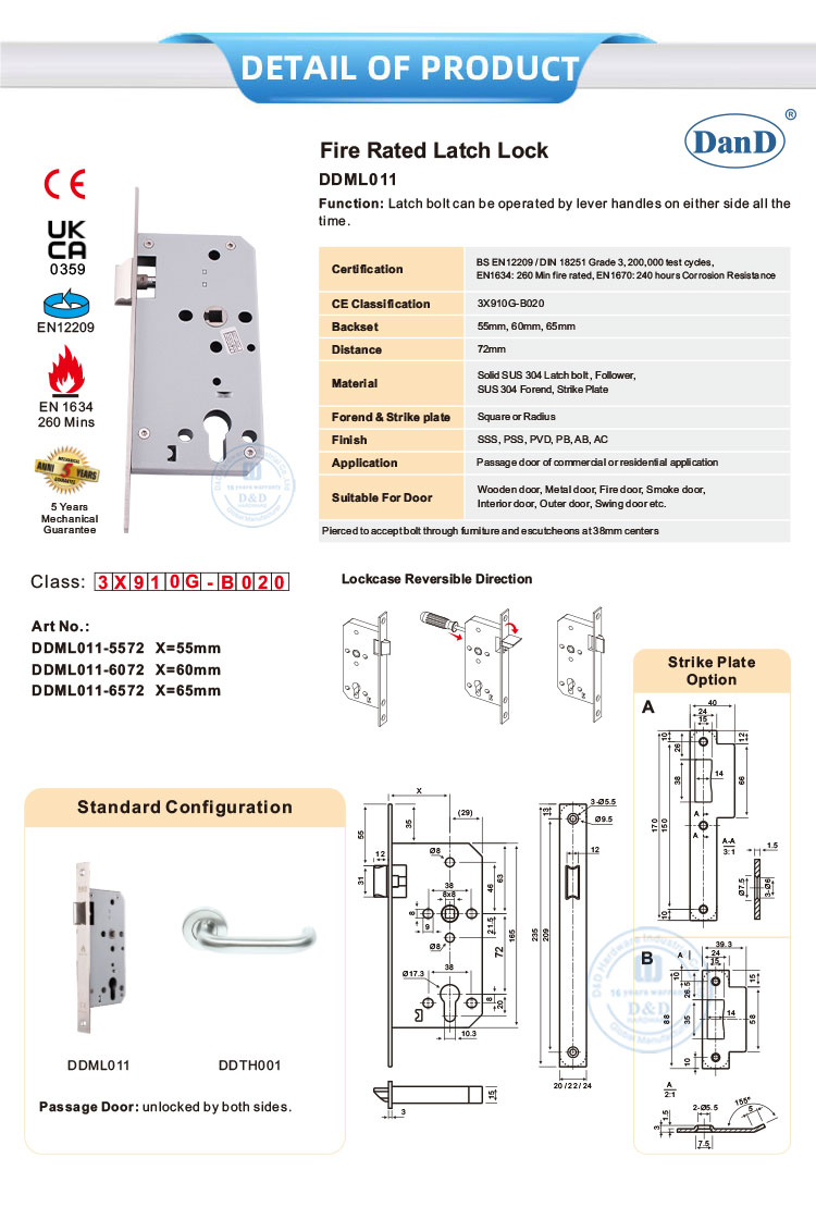 Fechadura de porta de madeira