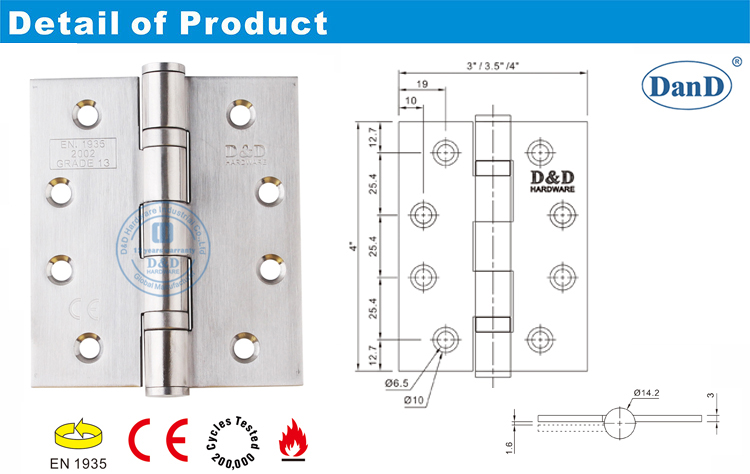 Dobradi&ccedil;a da porta de metal CE 
