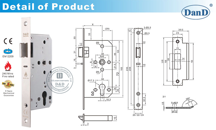 CE EN12209 Night Latch Lock-D e D Hardware