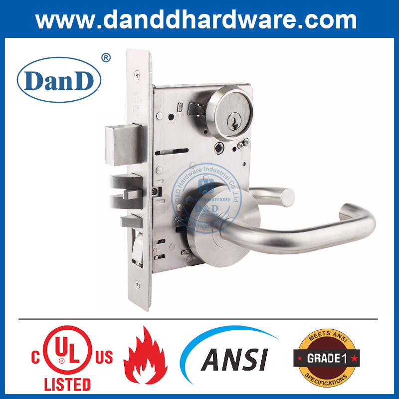Ul Mortice Lockset Bloqueio de porta de emergência Barra de pânico de aço inoxidável Hardware de saída DDPD039