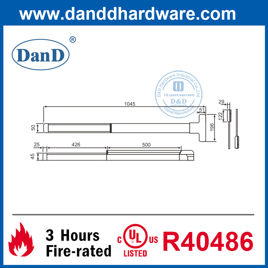 Sus304 Design Hardware Touch Bar Vertical Rod Device-DDPD002