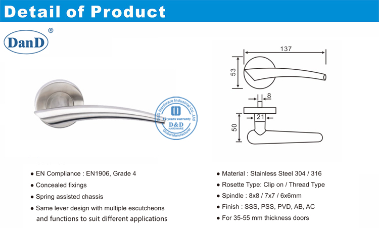 Hardware da porta da frente e D da porta da frente