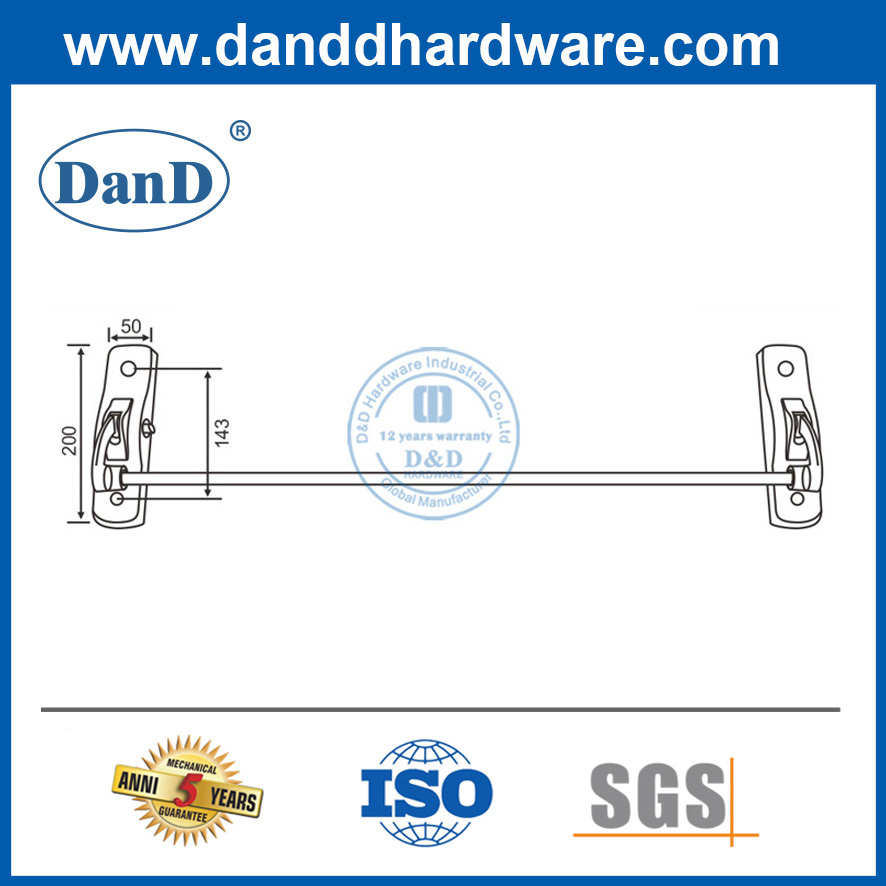 Porta de emergência Material de aço Material de barra cruzada Tipo de pânico Device-DDPD009